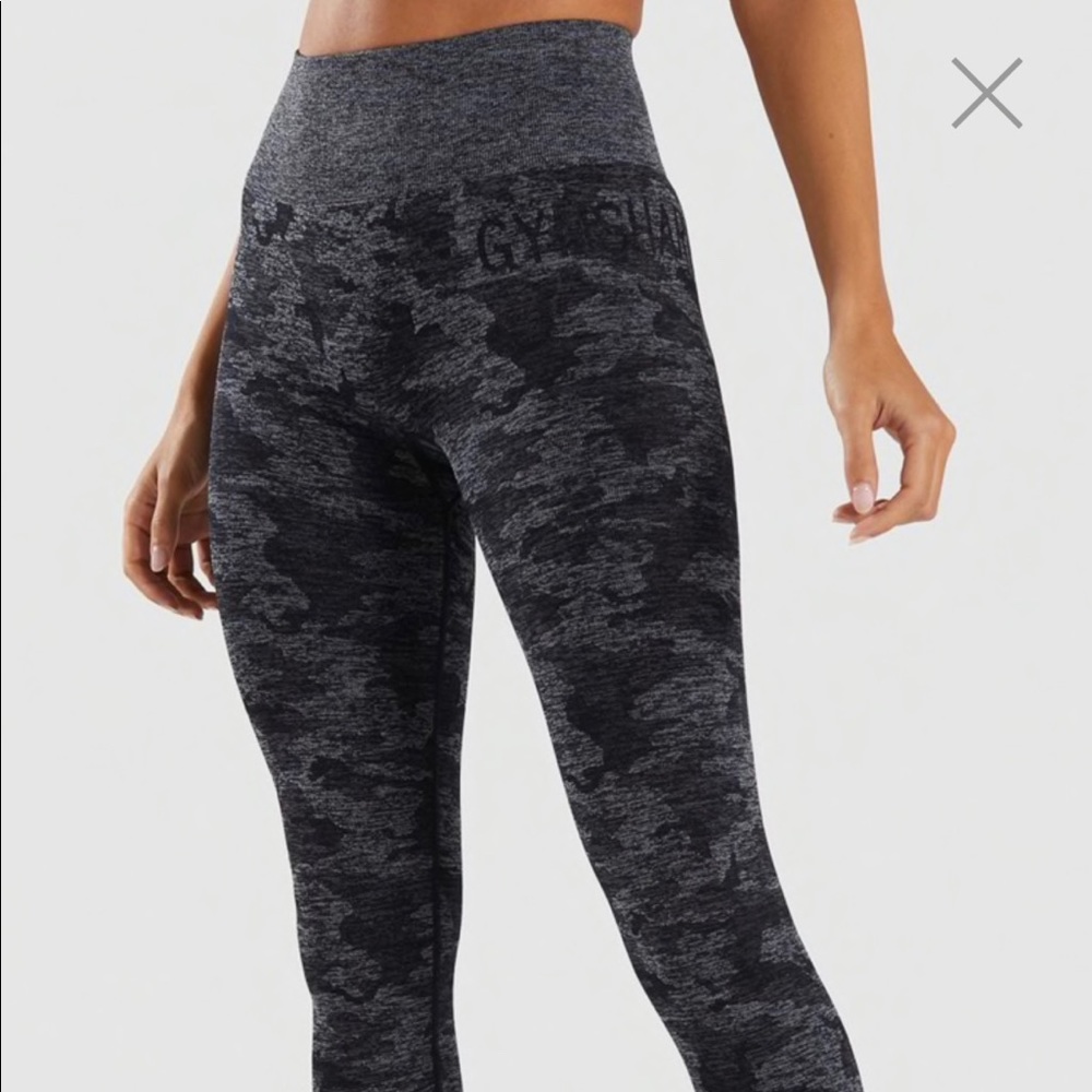 Gymshark camo seamless leggings - black